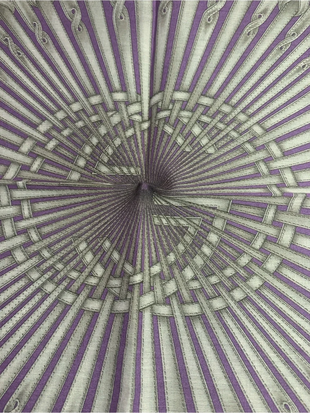 Gucci Purple Silk Scarf with Silver Accent Pattern